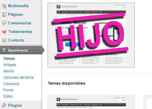 wordpress tema hijo responsive