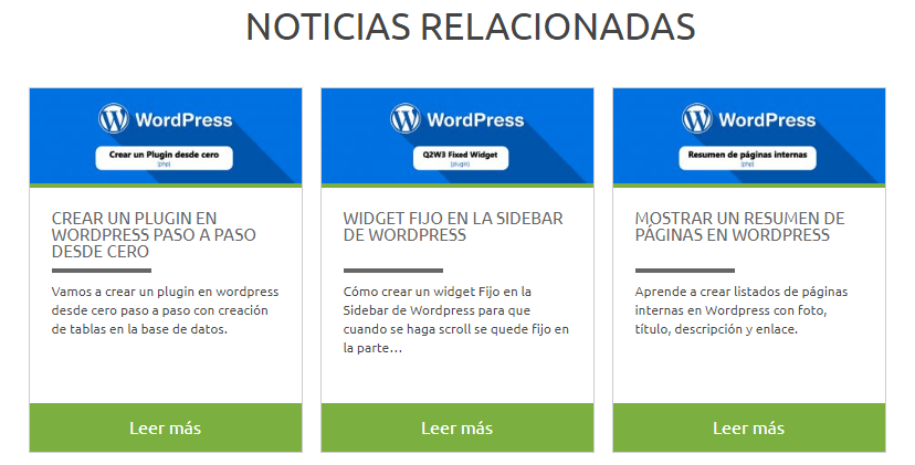 ejemplo noticias relacionadas wordpress