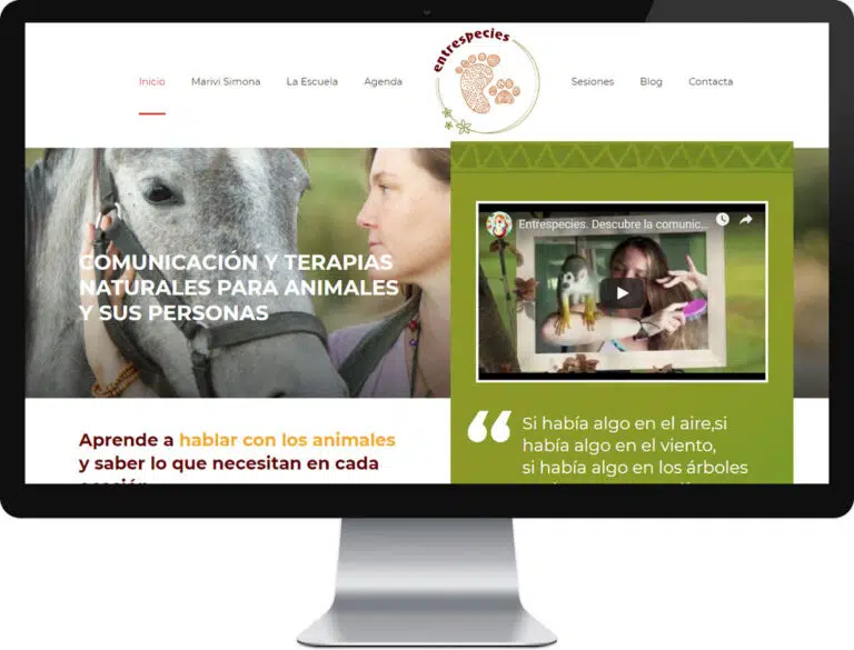 Página interior del proyecto Entrespecies