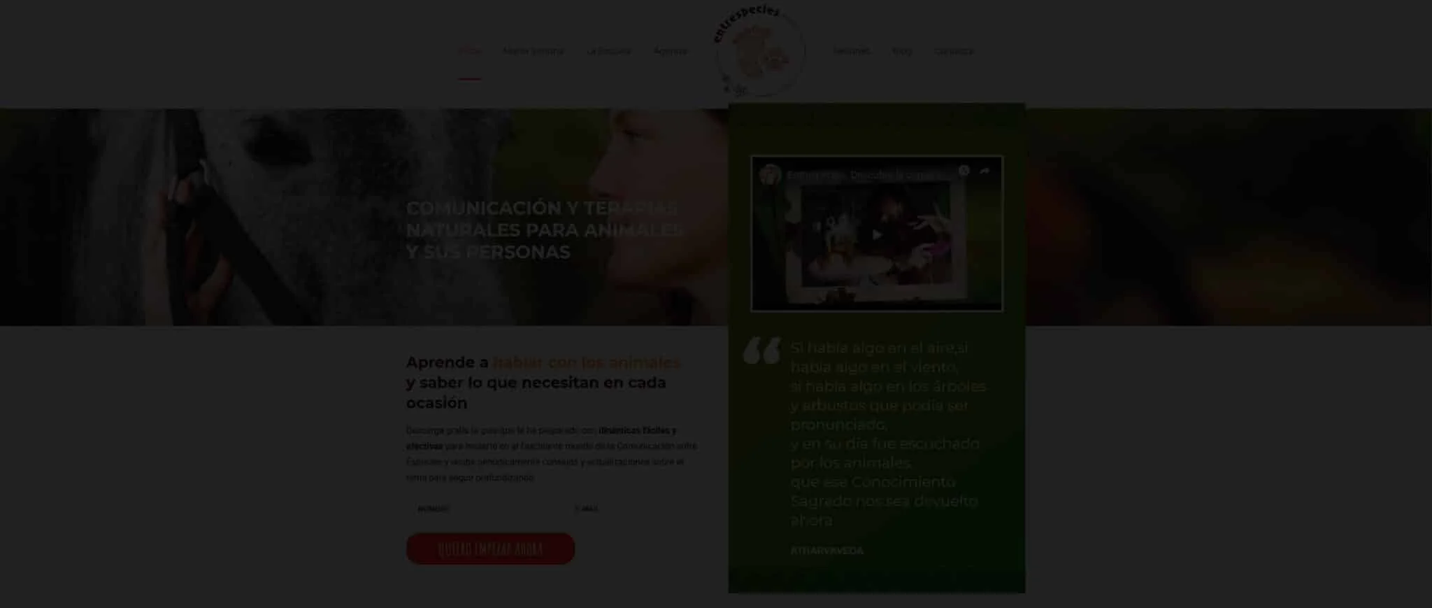 Diseño web Entrespecies