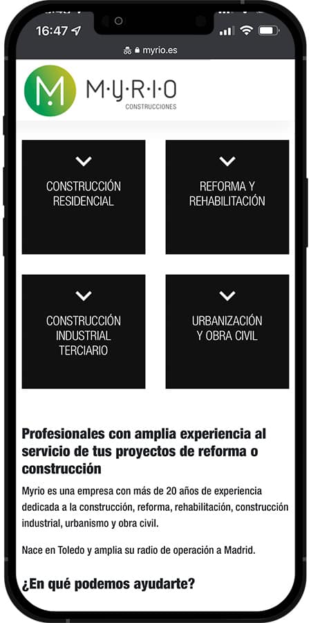 Interfaz Myrio diseño experiencia usuario