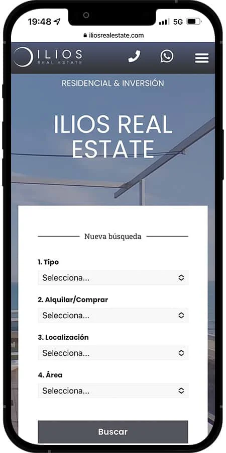 Versión móvil de Inmobiliaria Ilios Real Estate