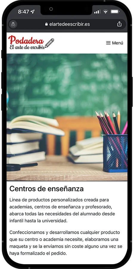 Versión móvil de El arte de escribir