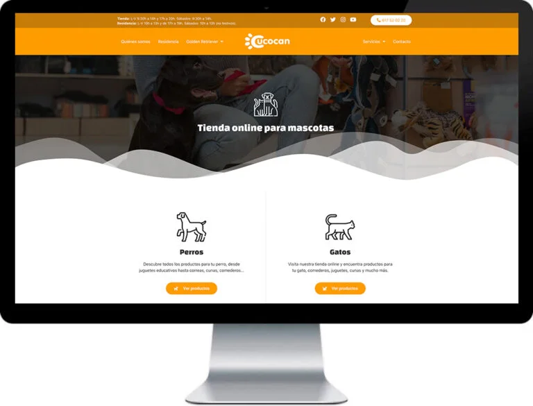 Vista completa del sitio web Cucocan