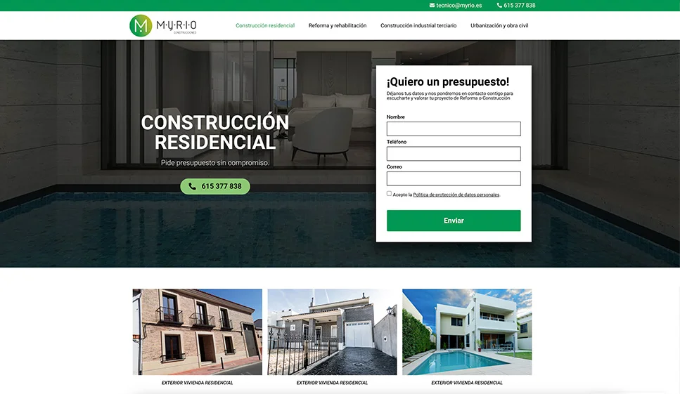Diseño web Mirio web