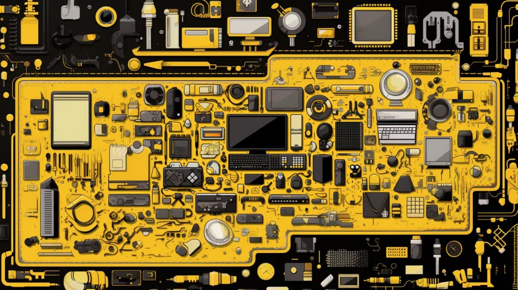knolling + pixel art midjourney