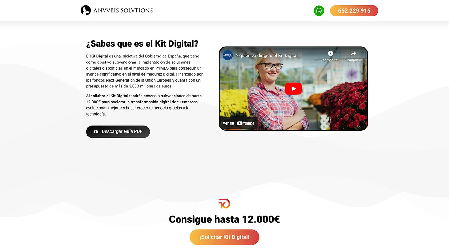 Captura de Landing Kit Digital