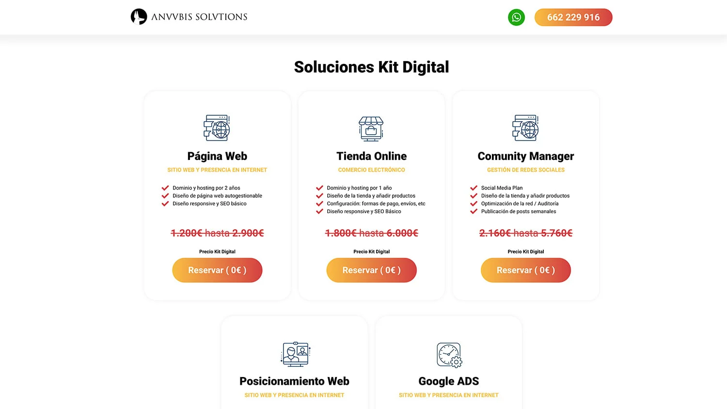 Captura de Landing Kit Digital