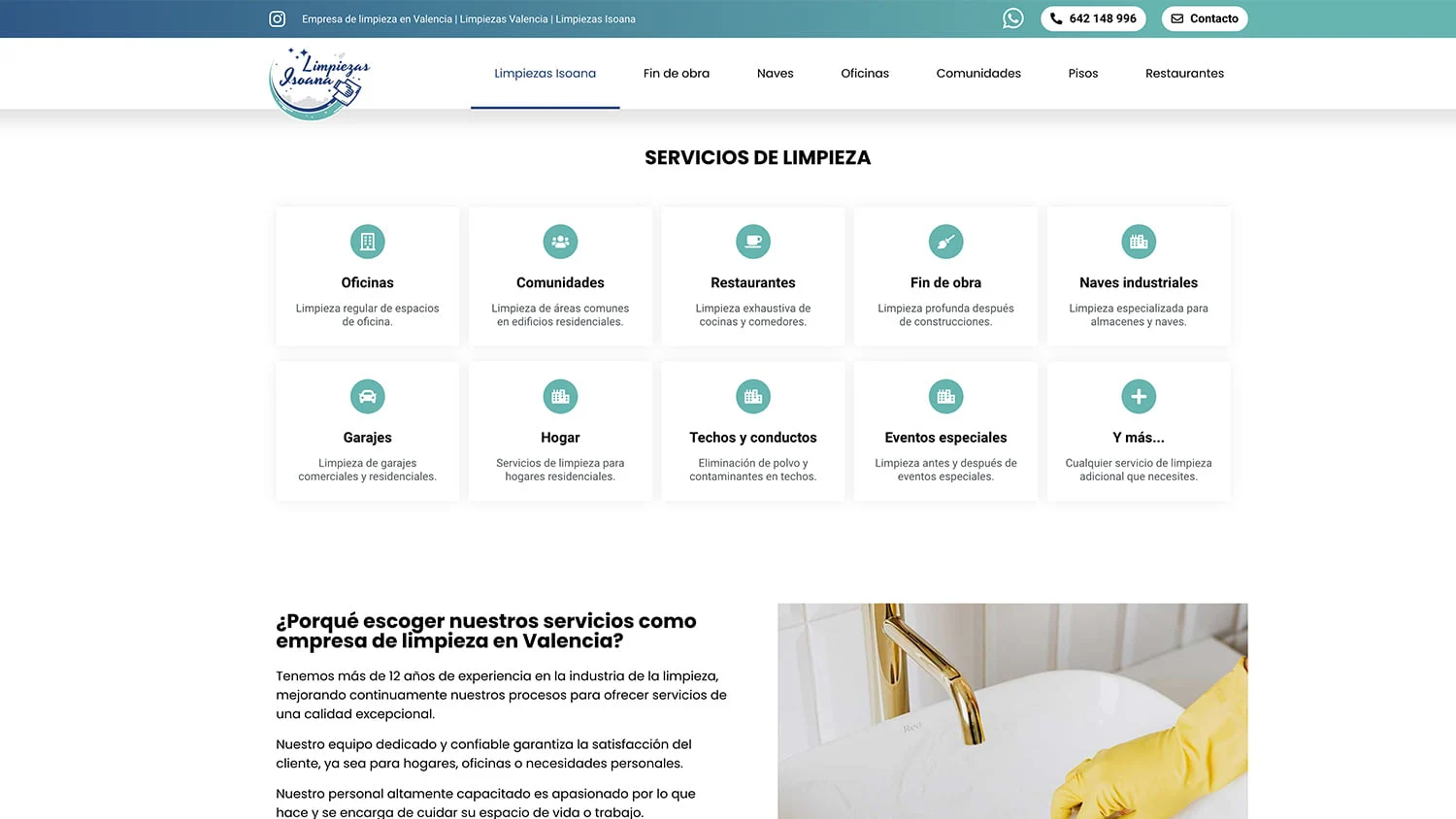 Captura de Limpiezas Isoana