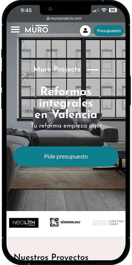 Versión móvil de Muroprojects