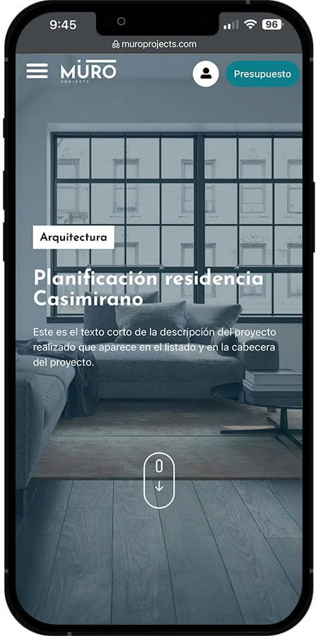 Versión móvil de Muroprojects