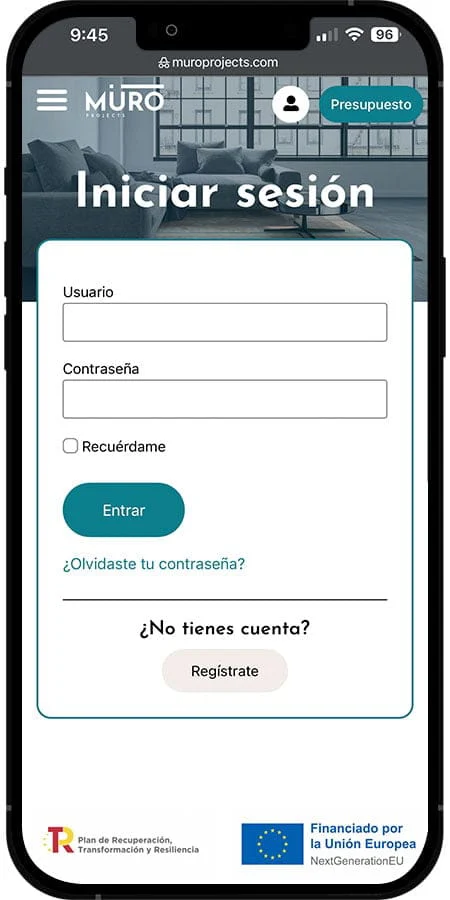 Versión móvil de Muroprojects