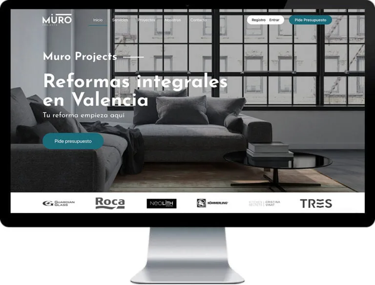 Presentación completa del sitio web Muroprojects