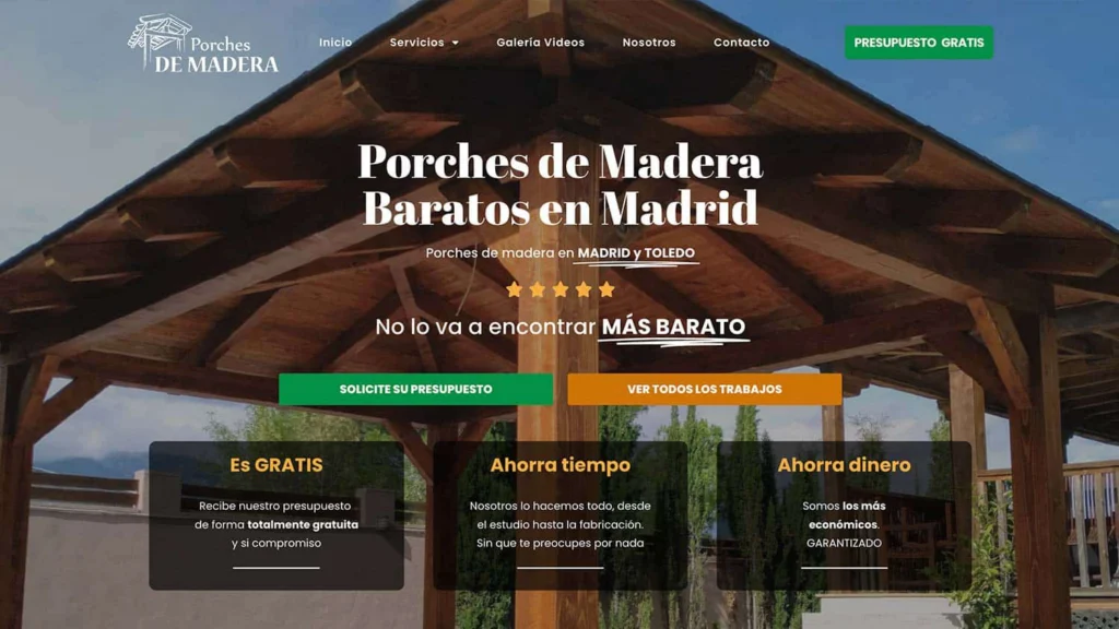 Diseño web Porches de madera
