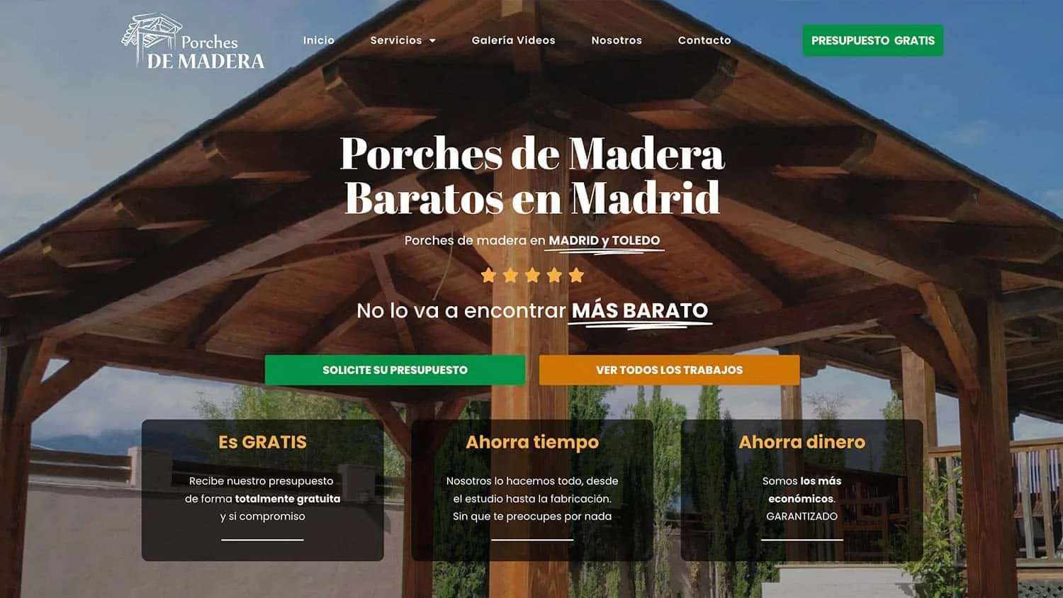 Ejemplo de porche de madera