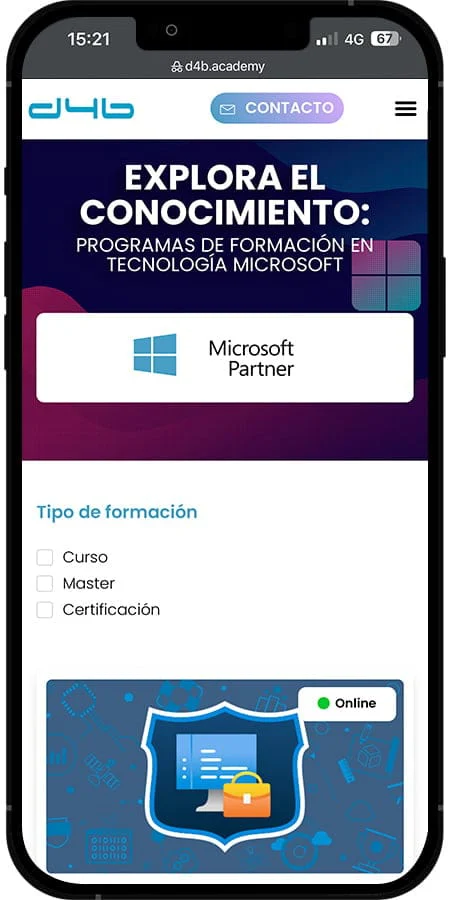 Versión móvil de d4b Academy
