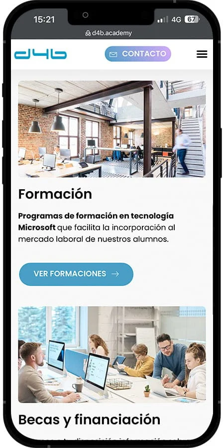 Versión móvil de d4b Academy