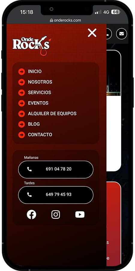 Detalle de funcionalidad OndeRocks