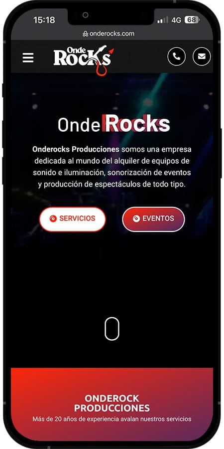 Vista general sitio OndeRocks