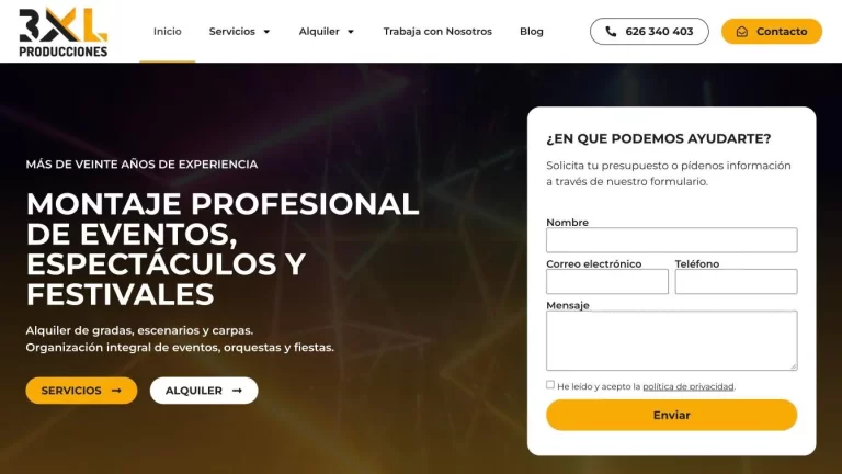3XL Producciones - Diseño web