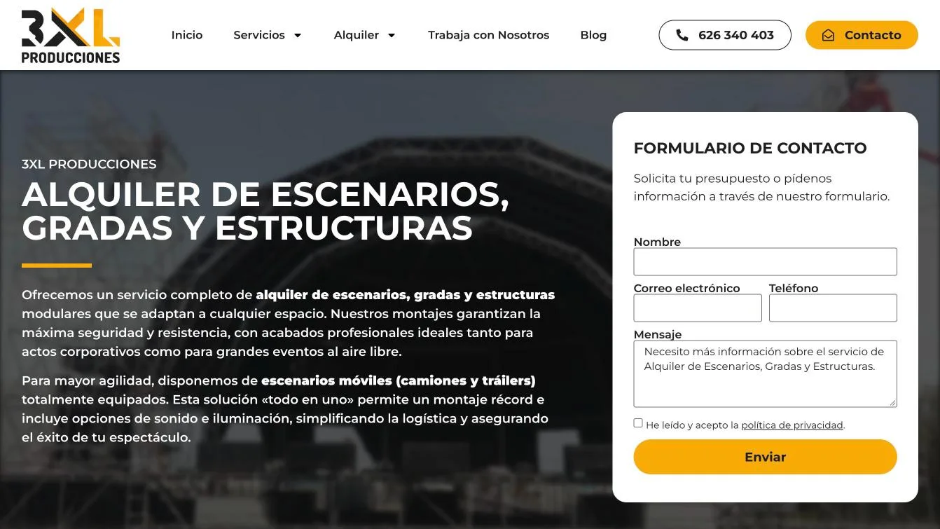 Captura de 3XL Producciones