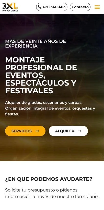 Versión móvil de 3XL Producciones
