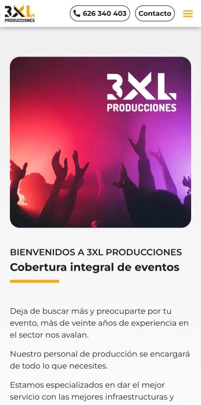 Versión móvil de 3XL Producciones