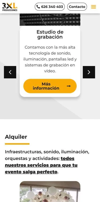 Versión móvil de 3XL Producciones