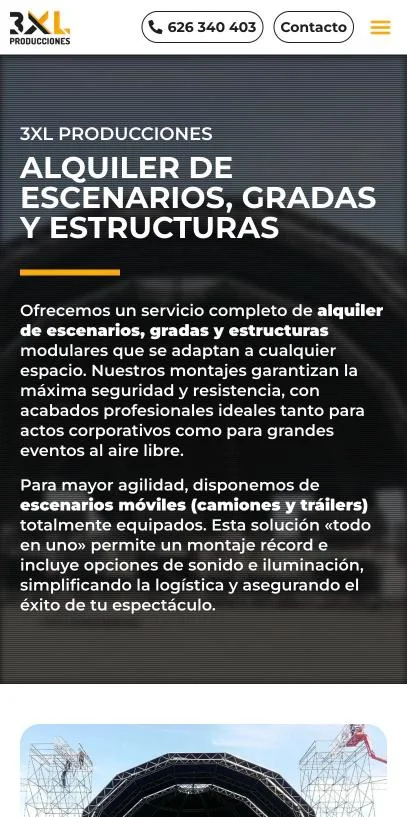 Versión móvil de 3XL Producciones