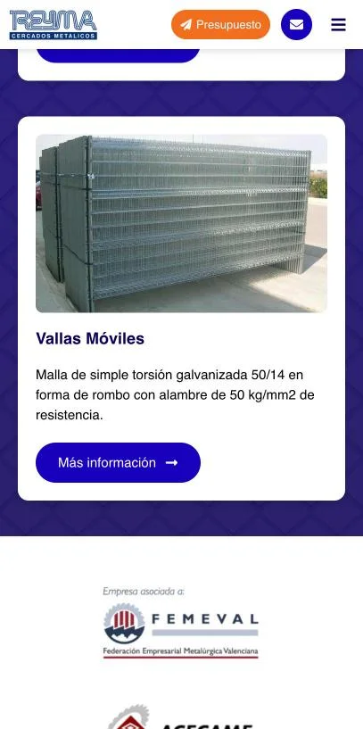 Versión móvil de Cercados Reyma