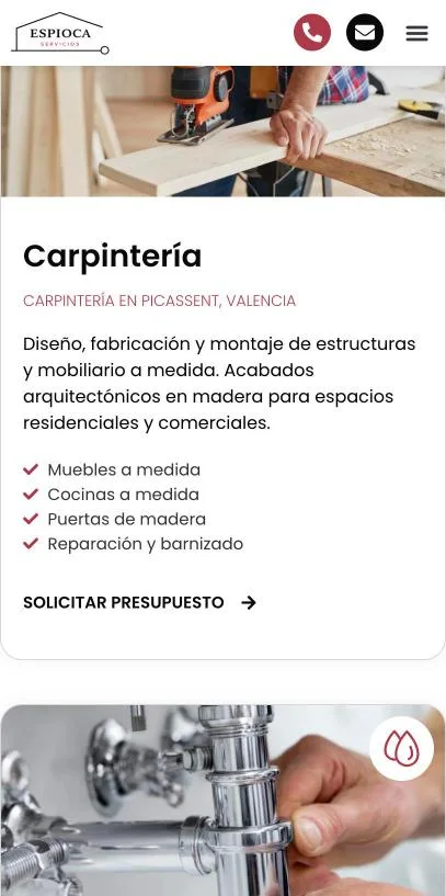 Versión móvil de Espioca Servicios