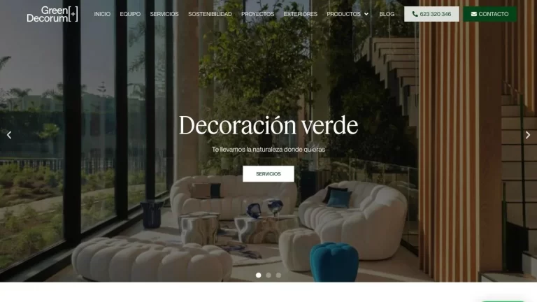 Diseño web Green+Decorum