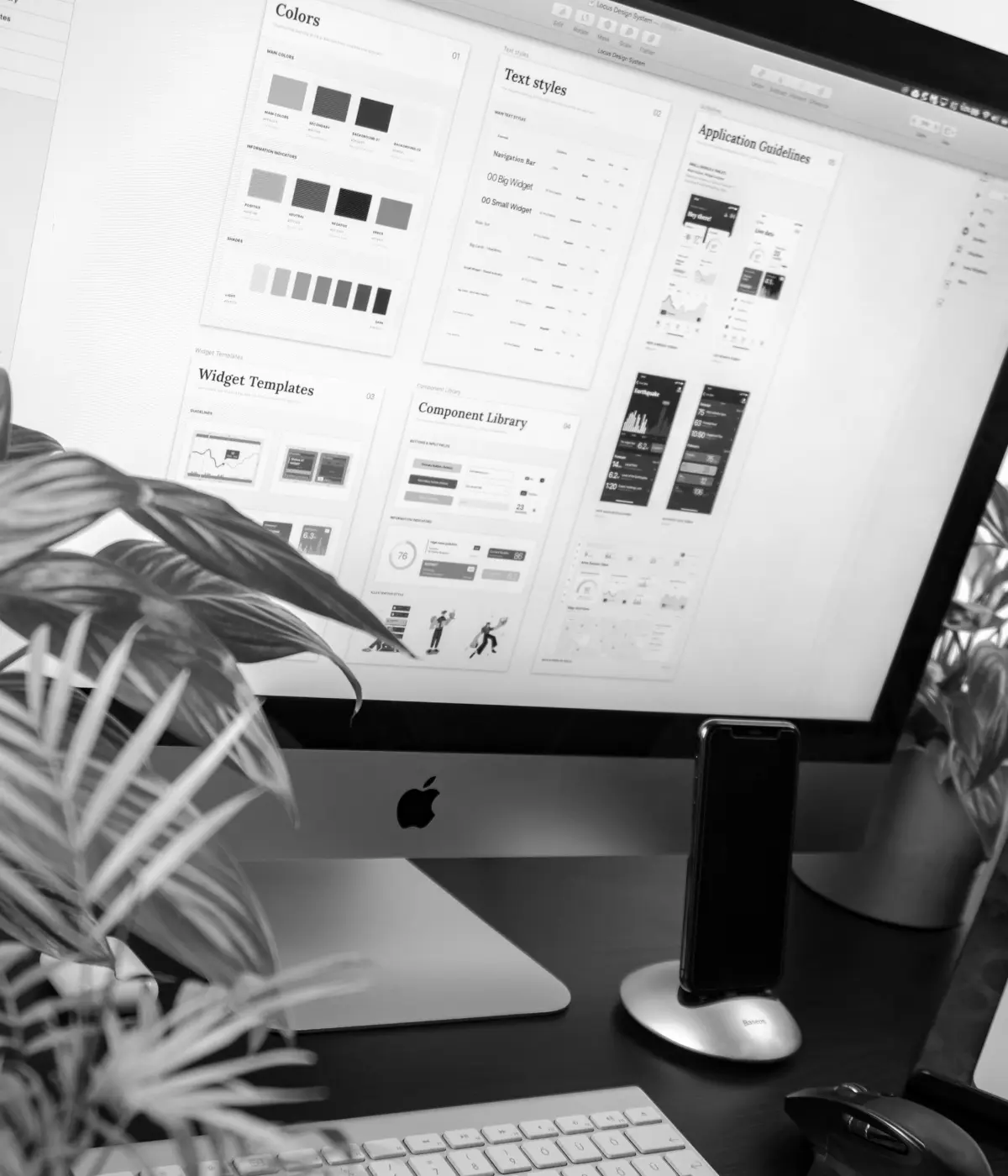 Monitor con el sistema de diseño de una página web WordPress
